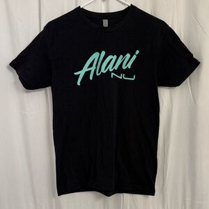 Next Level Apparel Black and Teal T-Shirt